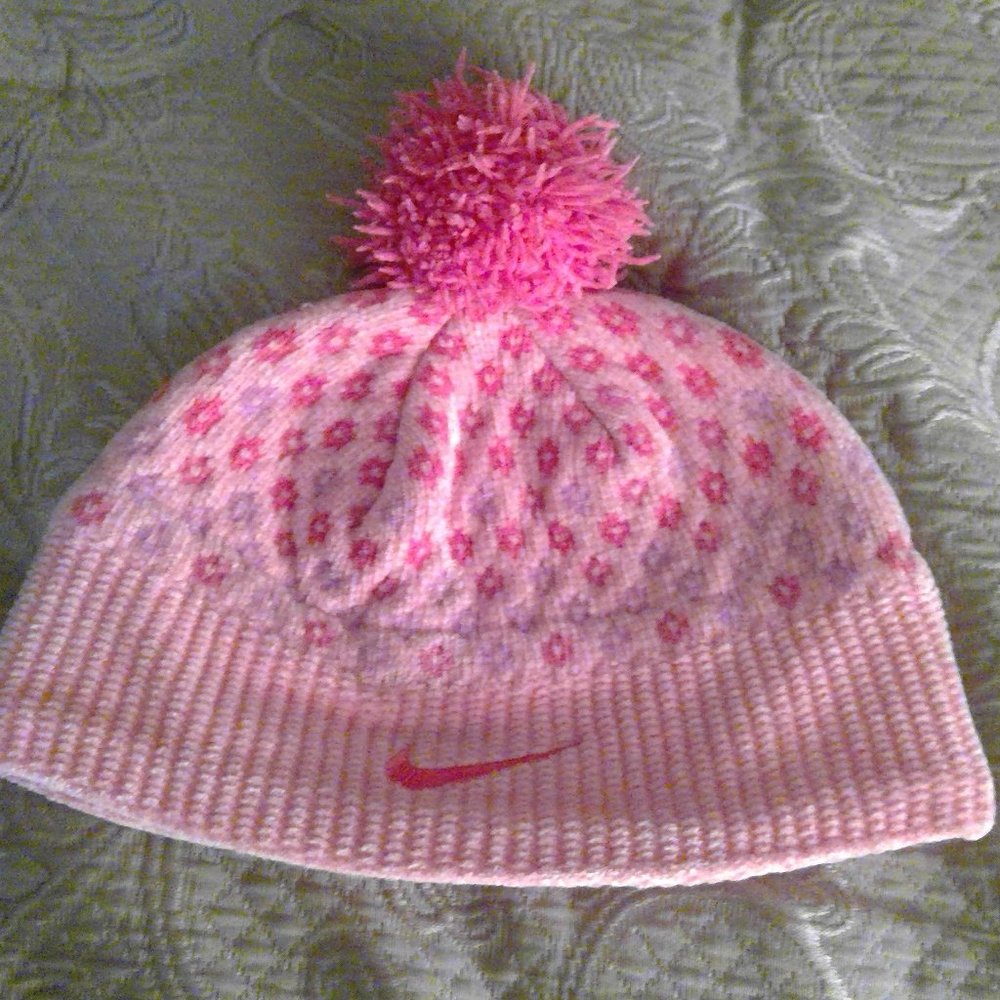 Pink Nike Tossel Cap Hat with Pink "ball" on top Like New